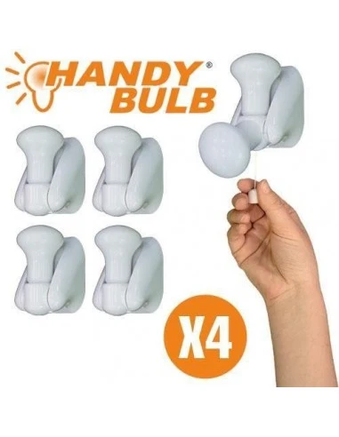 Set de 4 becuri fara fir, cu lumina rece, alba