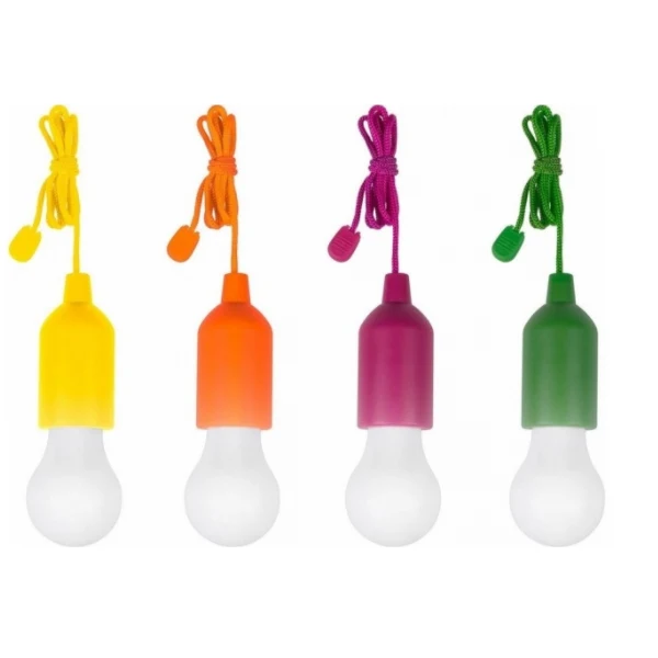 Set 4 becuri LED portabile cu snur colorat