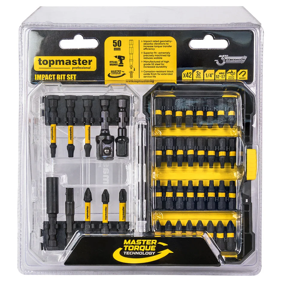 Set biti de impact, 42 bucati, Topmaster 338742