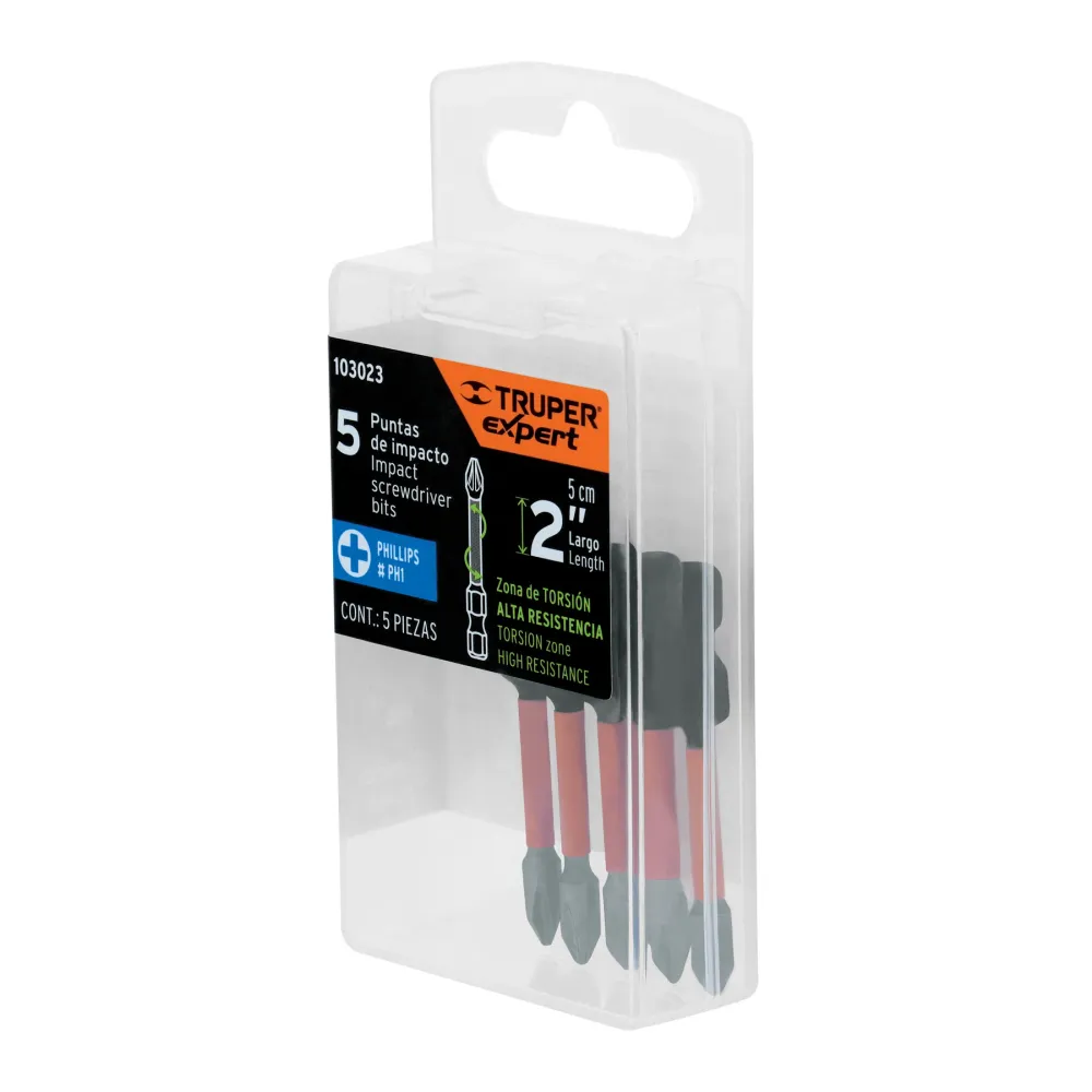 Set biti de impact PH1, 5 piese, 50 mm, Truper Expert
