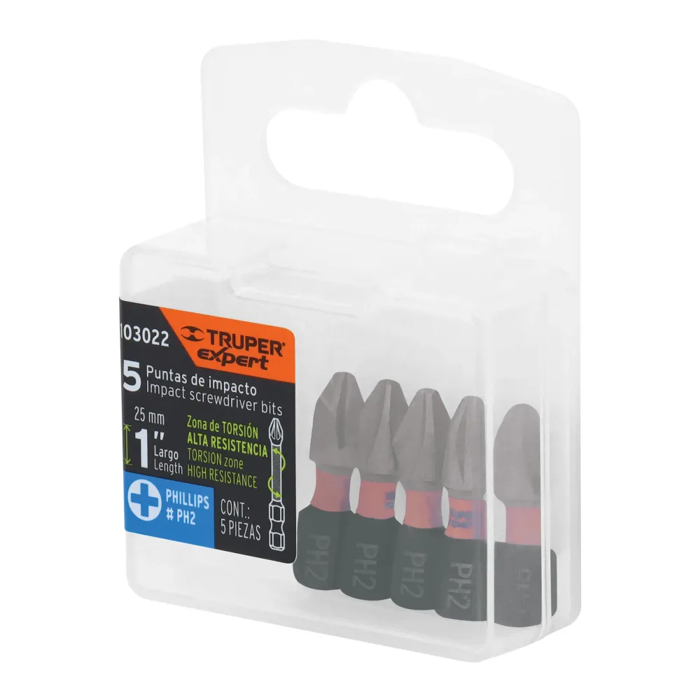 Set biti de impact PH2, 5 piese, 25 mm, Truper Expert