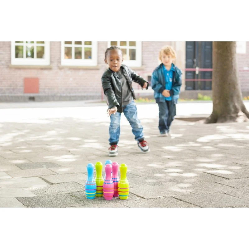 Set de bowling din lemn Skittles Jr., BS Toys