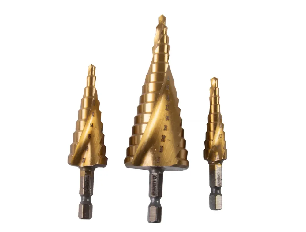 Set burghie conice trepte, 4-12, 4-20, 4-32 mm, 3 elemente, Raider 150685