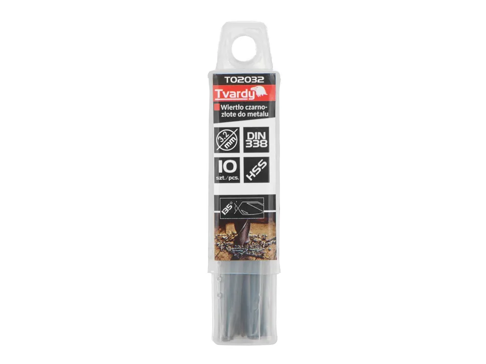 Set burghie HSS pentru metal, 3.20 mm, 10 elemente, Tvardy T02032