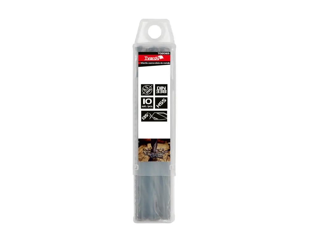 Set burghie HSS pentru metal, 6.50 mm, 10 elemente, Tvardy T02065