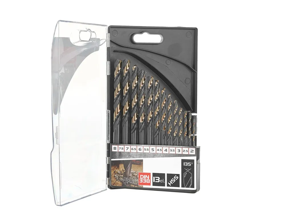 Set burghie pentru metal HSS, 2.0 - 8.0 mm, 13 elemente, Tvardy T02000