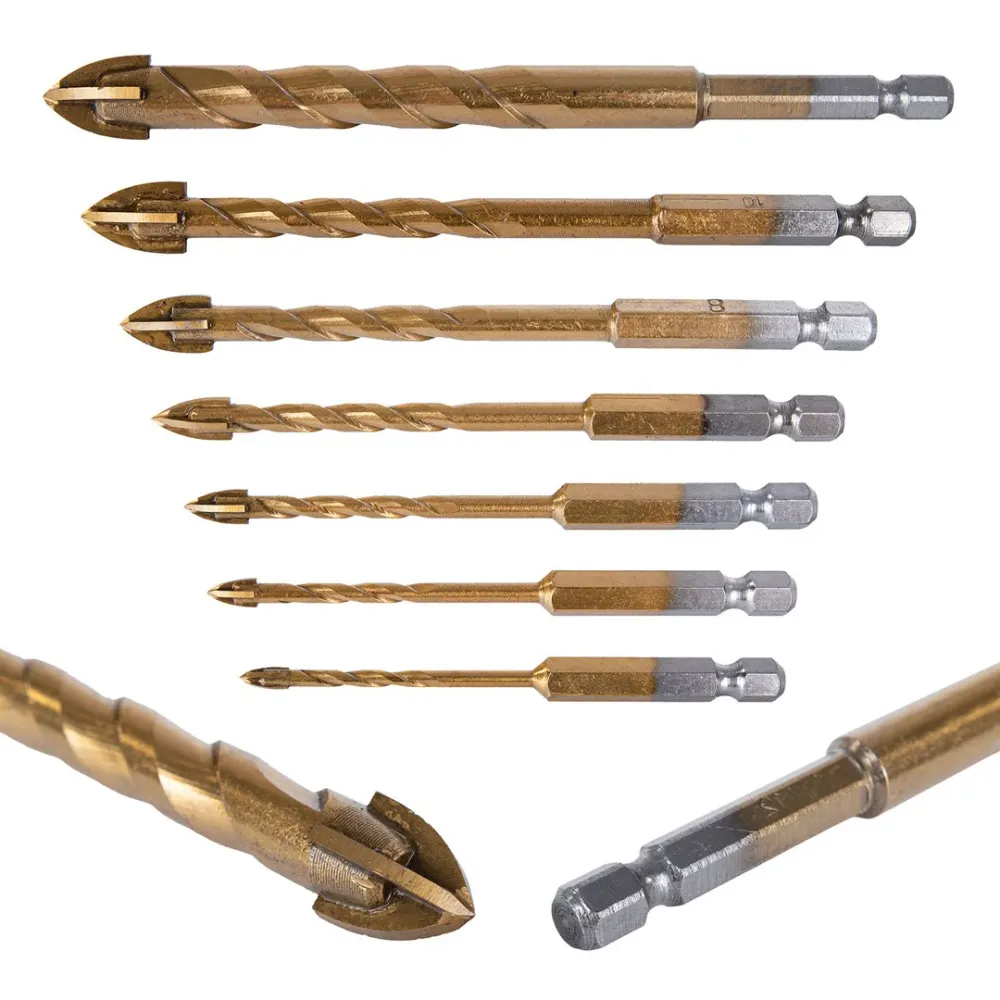 Set burghie pentru sticla si ceramica, 7 elemente, Geko G39700