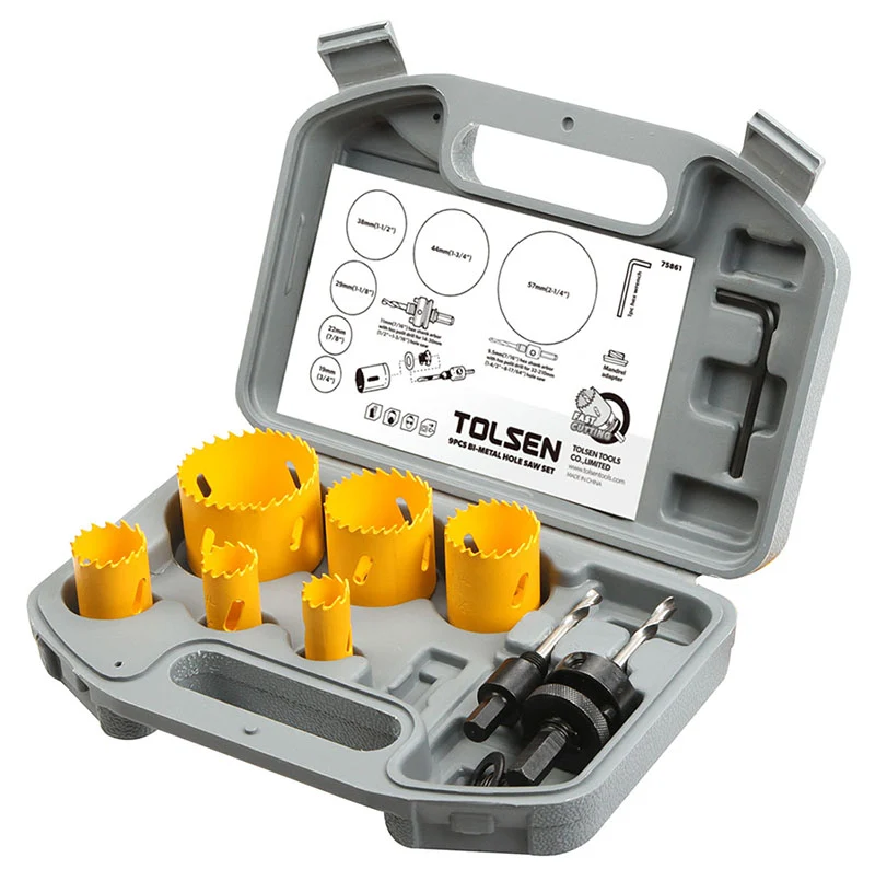 Set de 9 carote bi-metal, diverse utilizari Tolsen