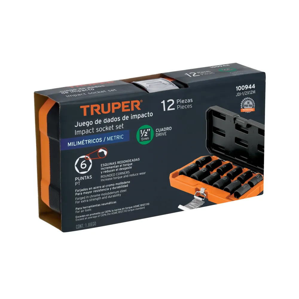 Set chei tubulare de impact, 10-21 mm, Truper