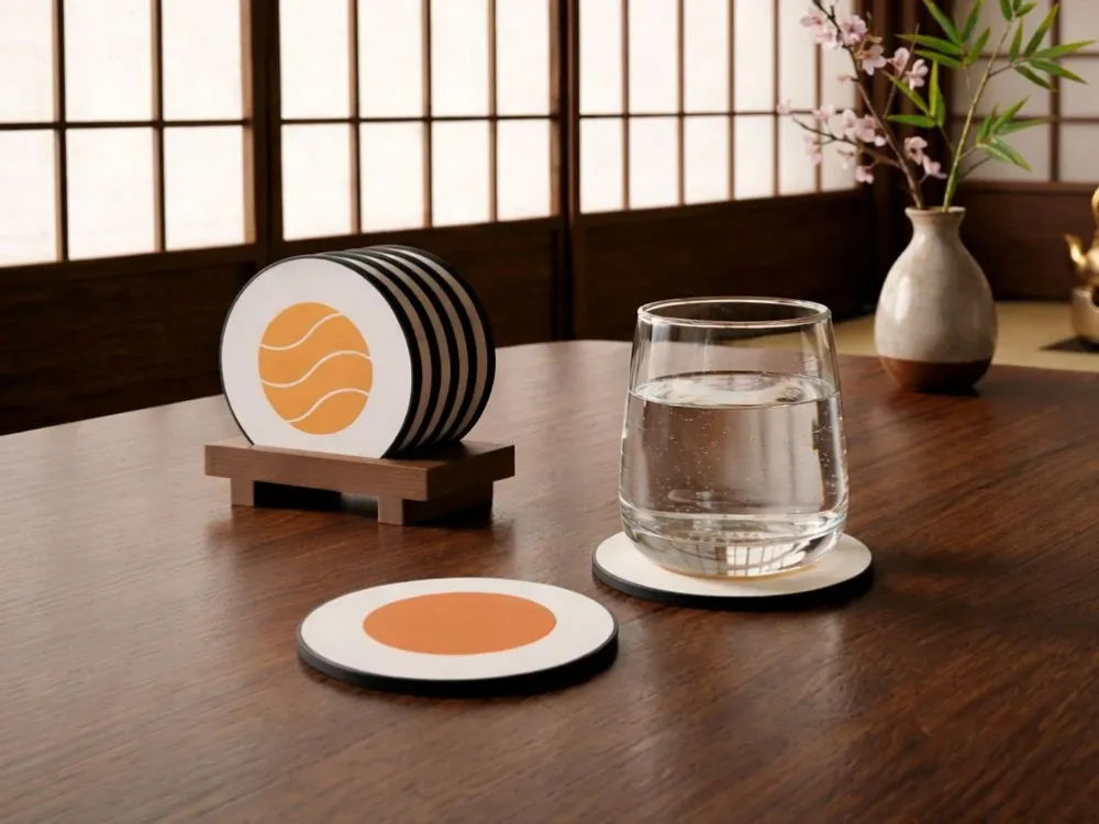Set coastere sushi cu suport tip zanco japonez