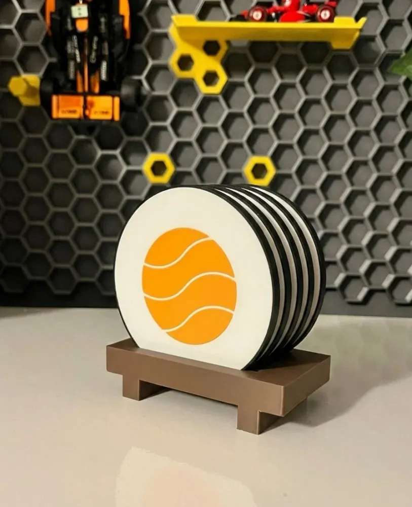 Set coastere sushi cu suport tip zanco japonez