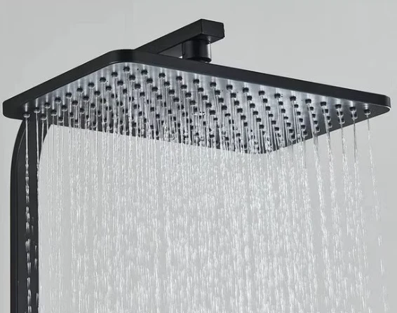 Set Coloană de Duș Premium cu Design Elegant în Negru și Auriu