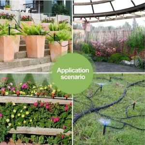 Set complet de irigare plante si gazon 40m liniari (furtune, robineti, conectori, etc.)