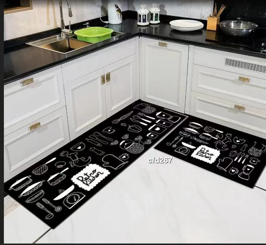 Set 2x covoare bucatarie Retro Kitchen