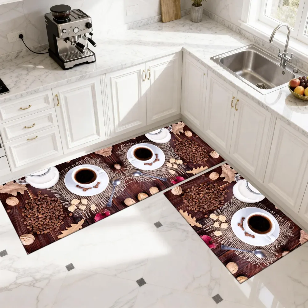 Set 2x covoare de bucatarie,cafele