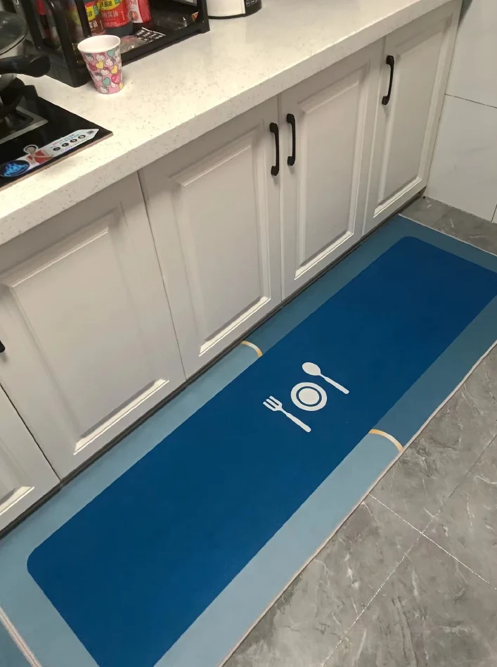 Set 2 Covorașe absorbante cu uscare rapidă, Bleumarin 150x43 cm / 75x43 cm