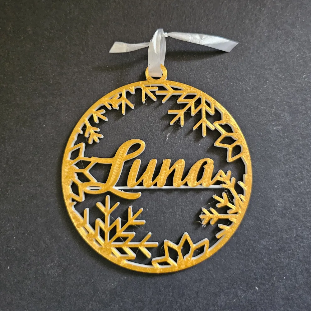 Set 3 decorațiuni de Crăciun personalizate cu nume
