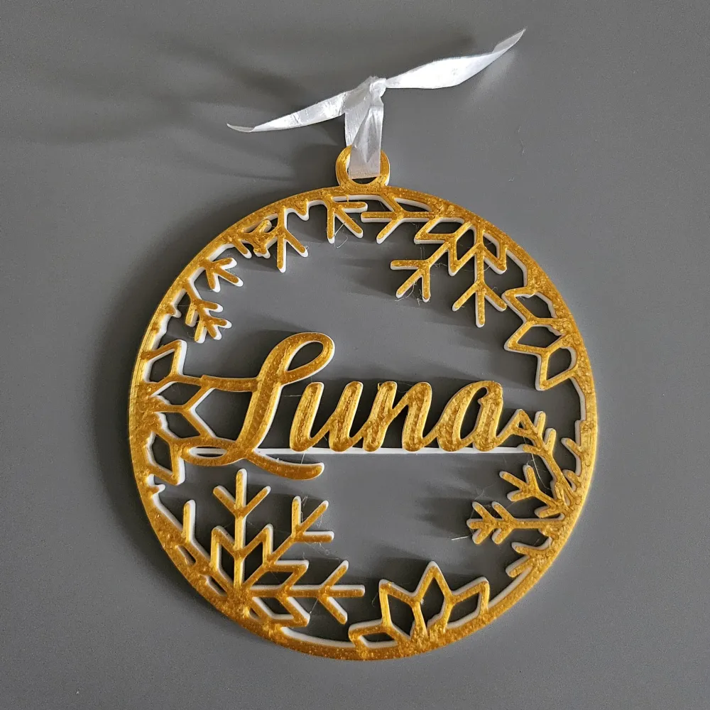 Set 3 decorațiuni de Crăciun personalizate cu nume