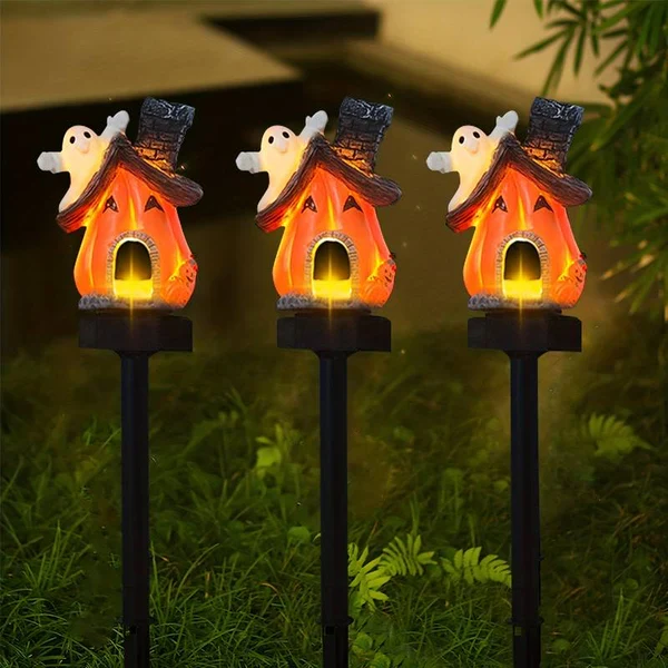Set 3x decoratiune solara dovleac pentru gradina , 30 cm