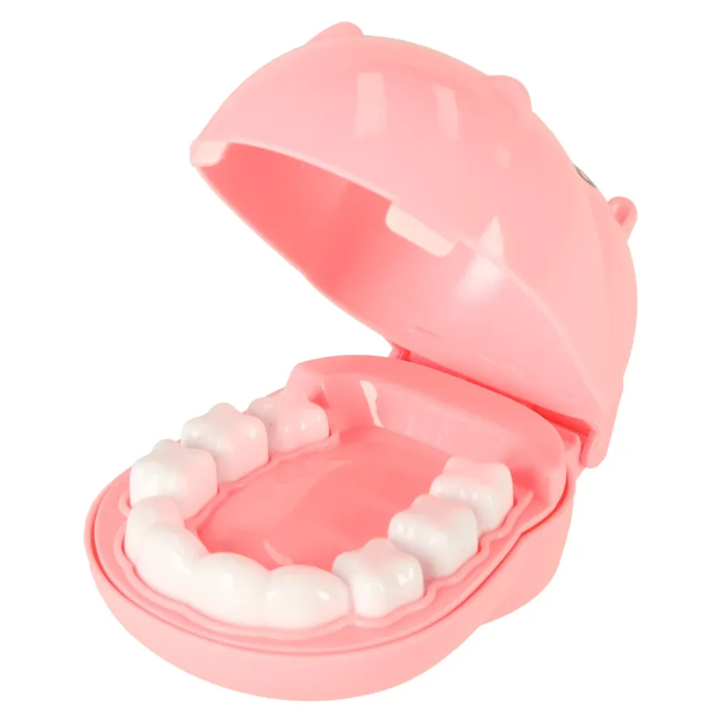 Set dentist pentru copii cu hipopotam si accesorii educative, roz