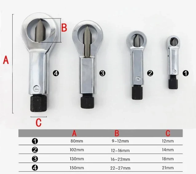 SET 4X despicatoare de piulite deteriorate, blocate