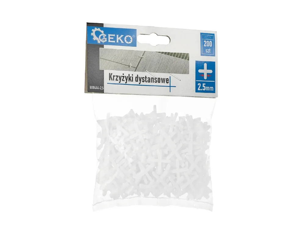 Set distantiere tip cruce pentru gresie si faianta, 2.5 mm, 200 elemente, Geko G00444-2,5