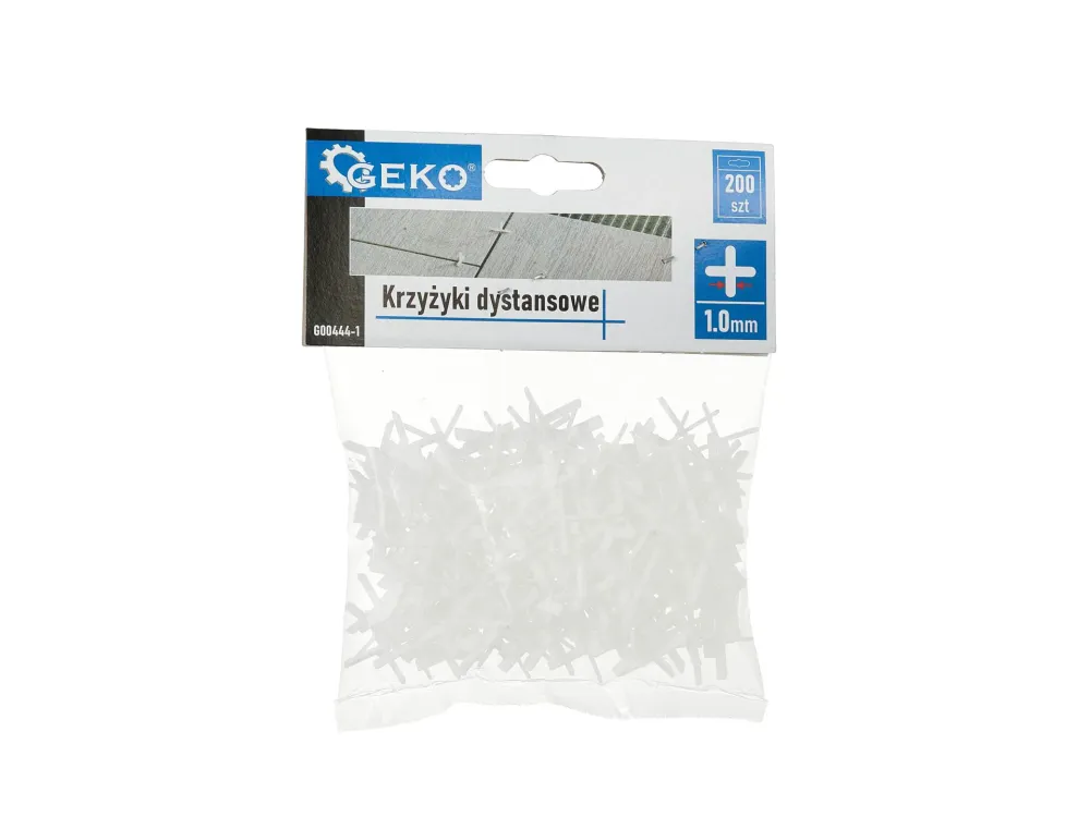 Set distantiere tip cruce pentru gresie si faianta, 1 mm, 200 elemente, Geko G00444-1