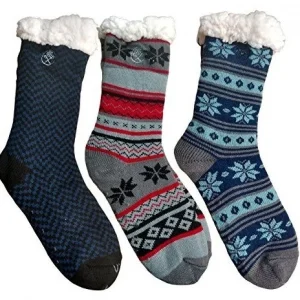 Set doua perechi Ciorapi antiderapanti, cu interior imblanit - pentru barbati - Model Winter Season