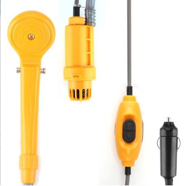 Set dus auto portabil pentru camping, 12 V, cablu 4M