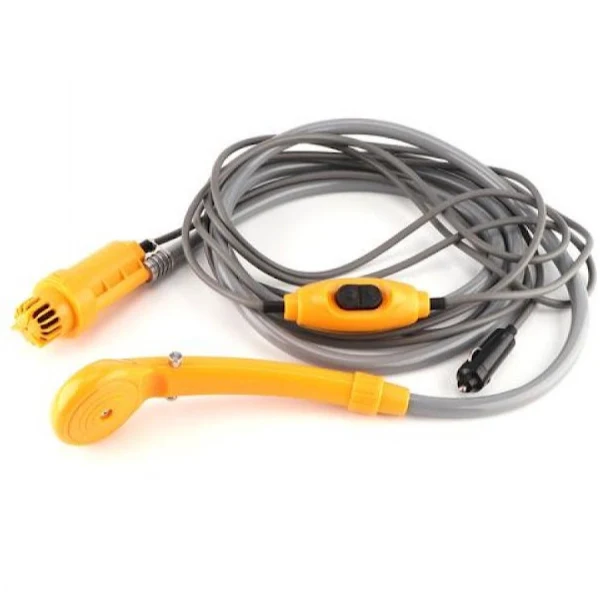 Set dus auto portabil pentru camping, 12 V, cablu 4M