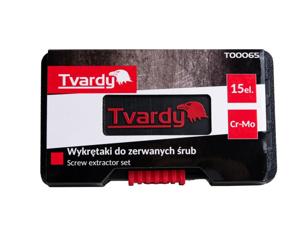 Set extractoare suruburi rupte, Cr-Mo-15 elemente, Tvardy T00065