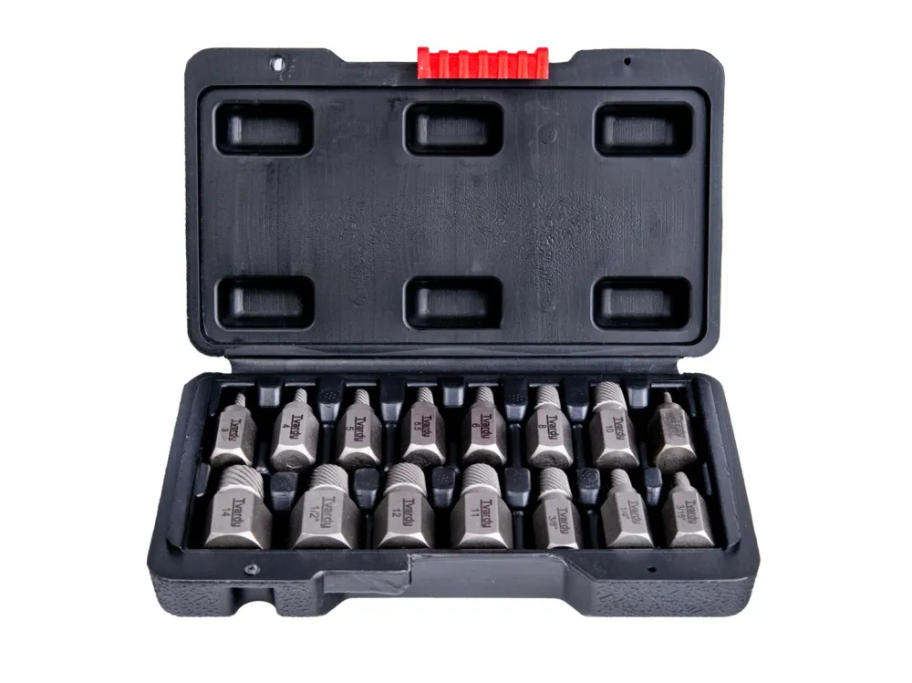 Set extractoare suruburi rupte, Cr-Mo-15 elemente, Tvardy T00065