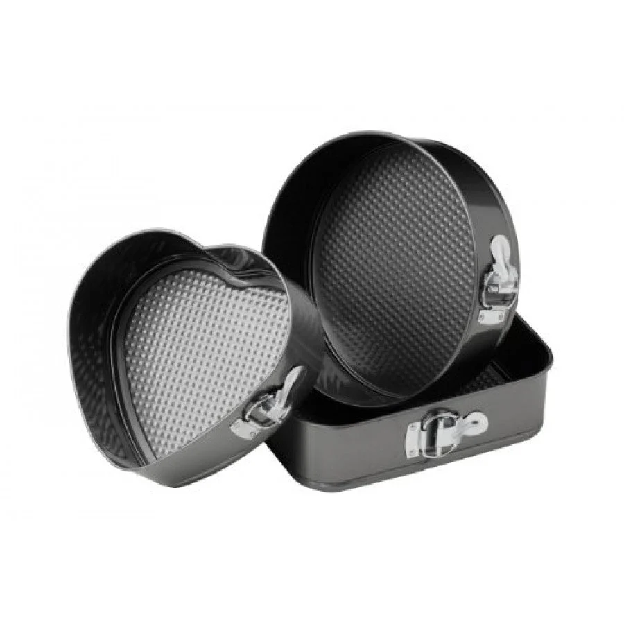 Set 3 forme pentru prajituri - forma rotunda, patrata si inima