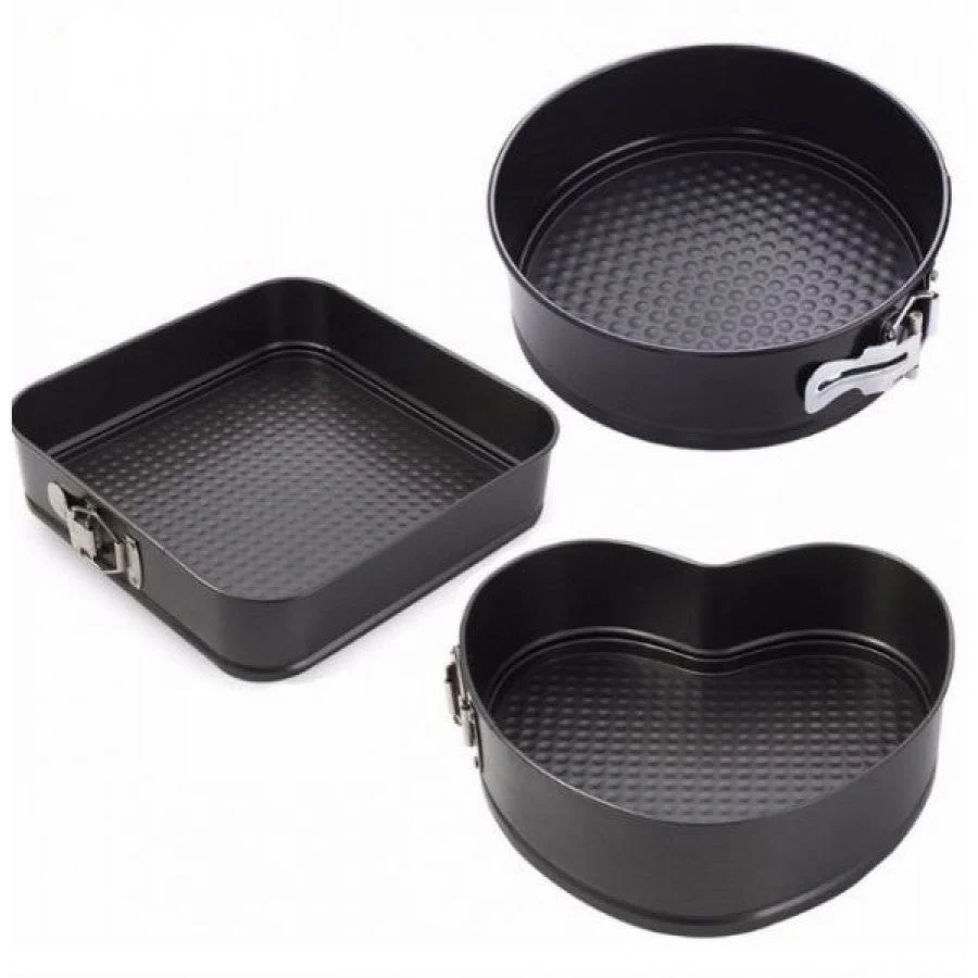 Set 3 forme pentru prajituri - forma rotunda, patrata si inima