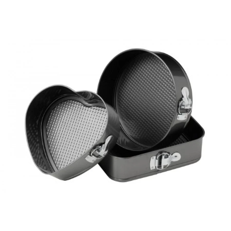 Set 3 forme pentru prajituri - forma rotunda, patrata si inima