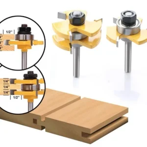 Set 2x freze imbinari lemn 18mm ”T” lamba si uluc, nut si feder, coada 8mm