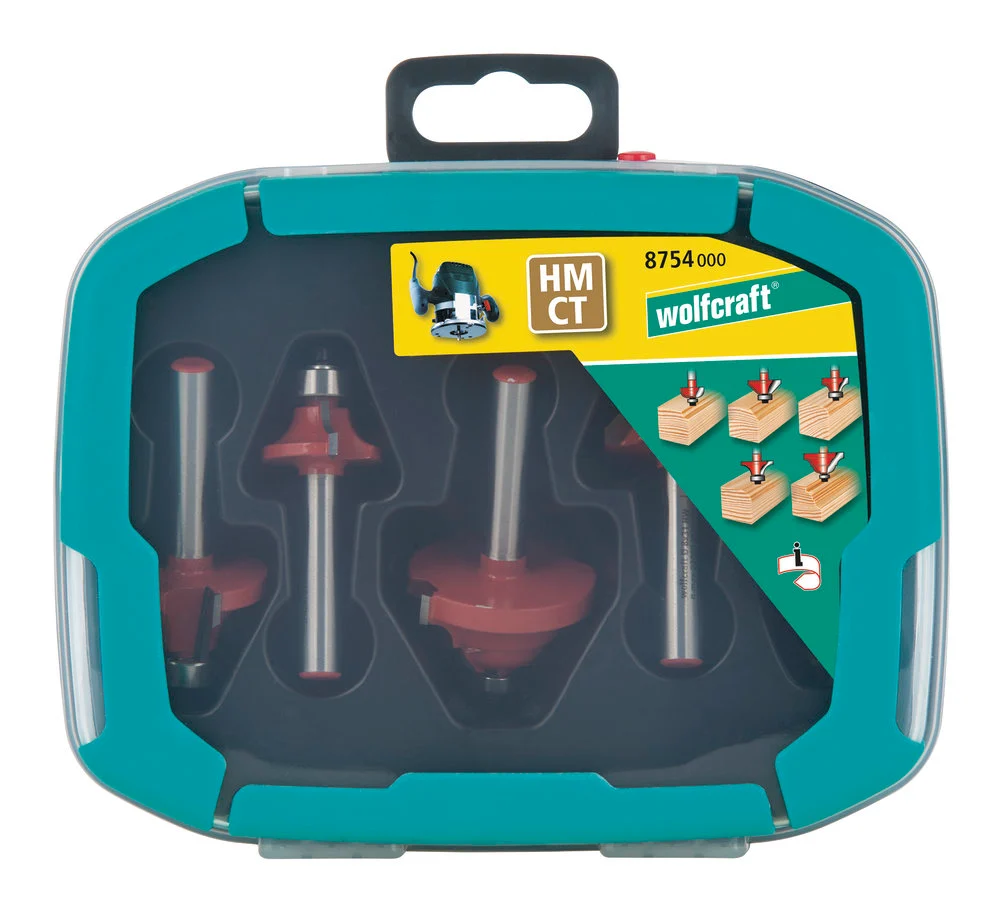 Set 5X freze lemn coada ø 8MM WOLFCRAFT - 8754000