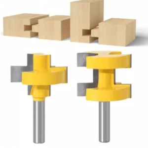 Set 2x Freze Lemn Dinte Patrat/Drept, Imbinari Lamba Uluc - Coada 8mm