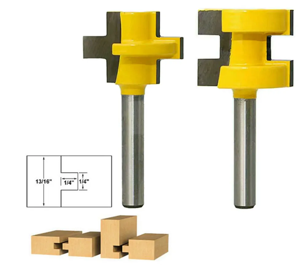 Set 2x Freze Lemn Dinte Patrat/Drept, Imbinari Lamba Uluc - Coada 8mm