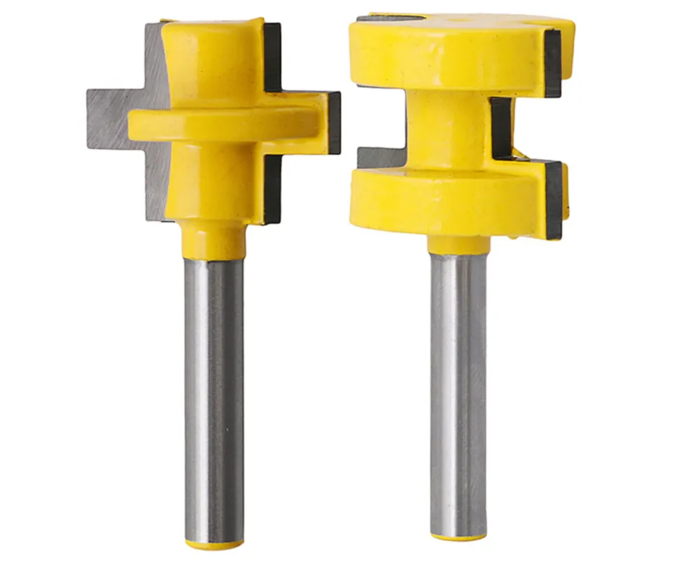 Set 2x Freze Lemn Dinte Patrat/Drept, Imbinari Lamba Uluc - Coada 8mm