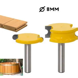 Set 2x Freze Lemn Imbinari Semicerc, Ciubar, Caiac, Canoe, Butoaie Coada 8mm