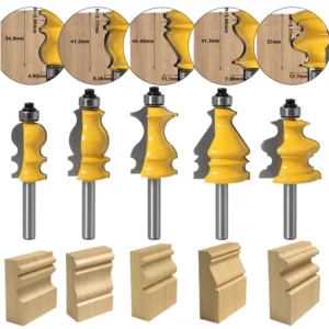 Set 5x Freze Lemn Pentru Decor Profile, Coada 8mm