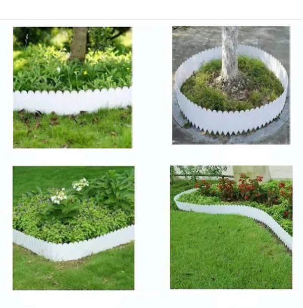 Set 12 garduri decorative pentru gradina, albe, 2.4 M x 22 cm