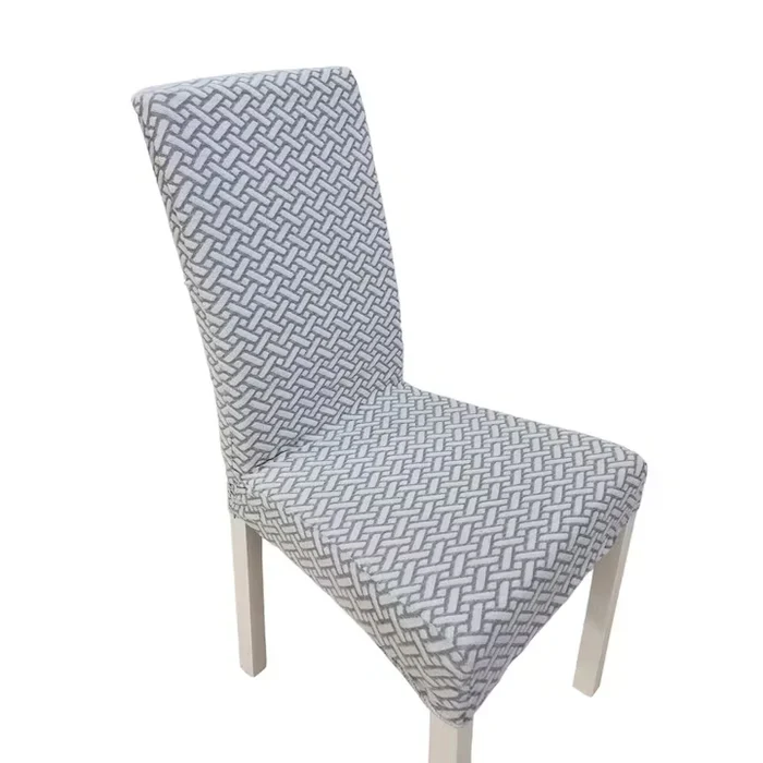 Set 6 huse universale pentru scaun Jacquard Gri, 50x40x40 cm