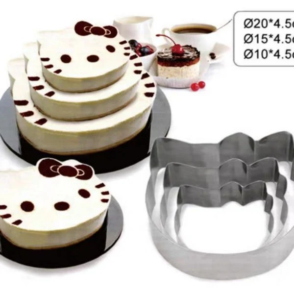 Set 3 inele tort multietajat hello kitty