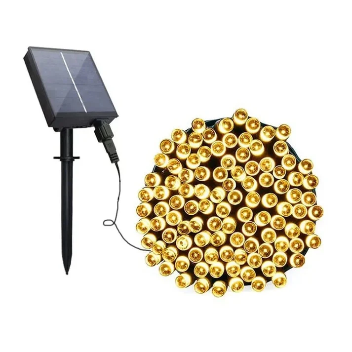 Set 3 x Instalatie cu incarcare solara de 12 m pentru Craciun, diverse culori
