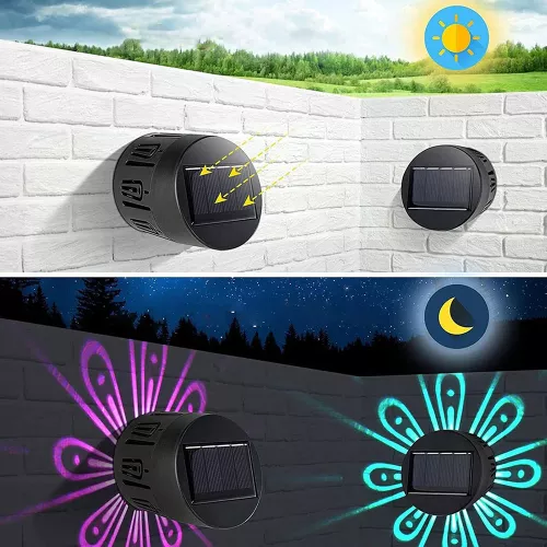 Set 6 x Lampa de gradina cu panou solar LED RGB 10W