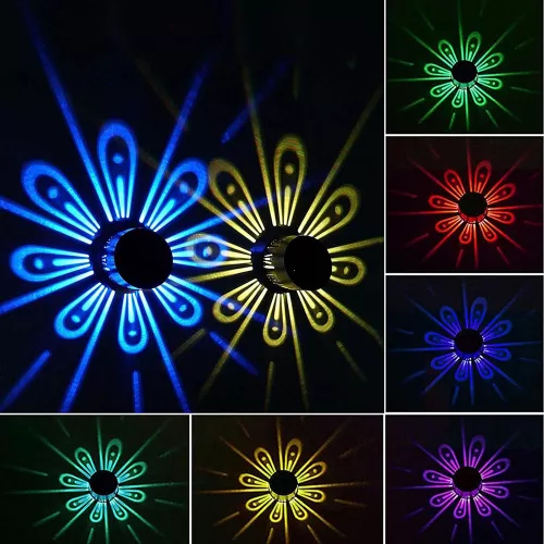 Set 6 x Lampa de gradina cu panou solar LED RGB 10W