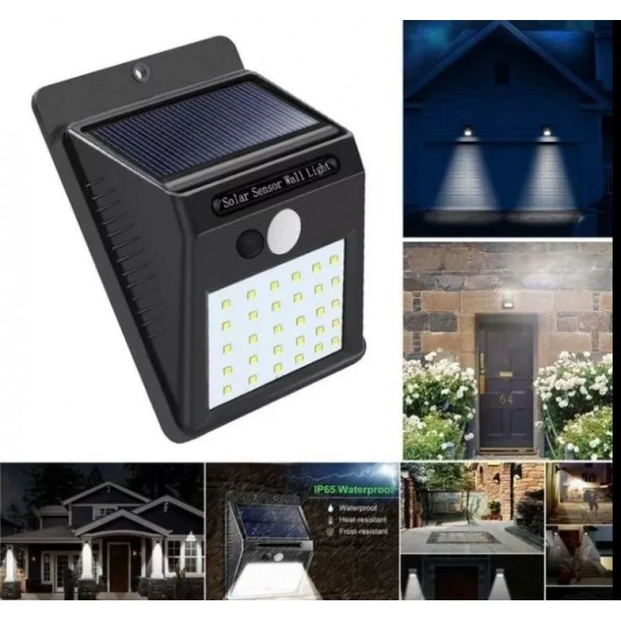 Set 3 x Lampa solara de perete cu senzor miscare 30 LED
