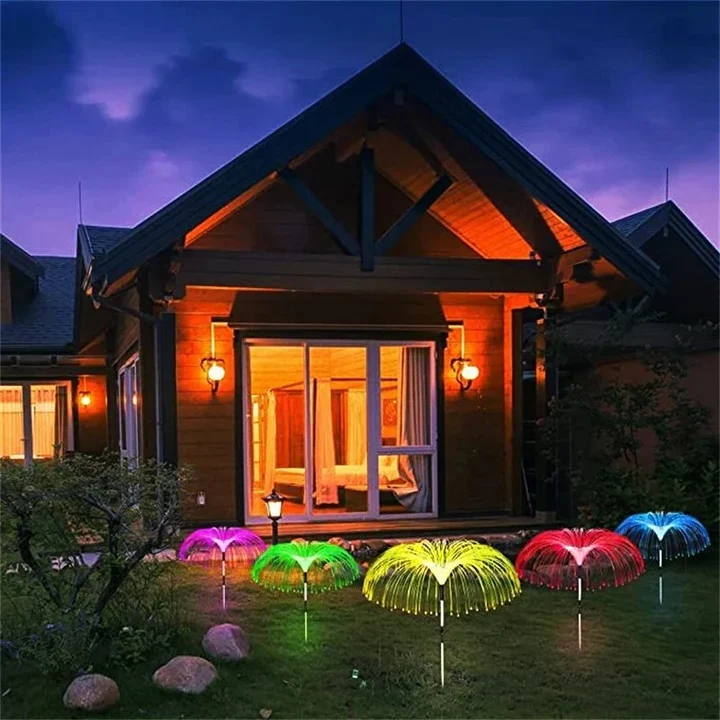 Set 4 x Lampa solara tip palmier RGB